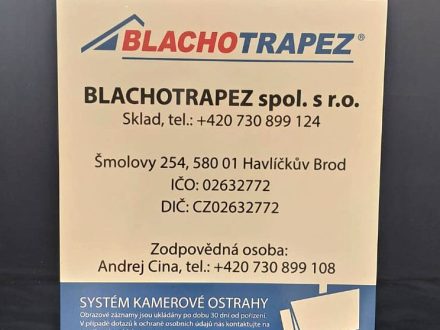 PIXEL reklama - cedule s polepem - bondová deska + samolepka VFT ext. s UV laminací - BlachoTrapez