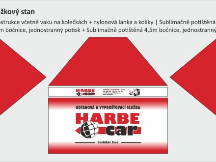 PIXEL reklama - potištěný reklamní nůžkový stan - HabrbeCar