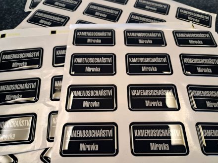 PIXEL reklama - 3D samolepka s pryskyřicí (na hroby) - logoprint - Kamenosochařství Mírovka