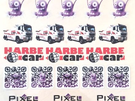 PIXEL reklama - drobné samolepky bez pozadí - tisk na tiskárně Gerber
