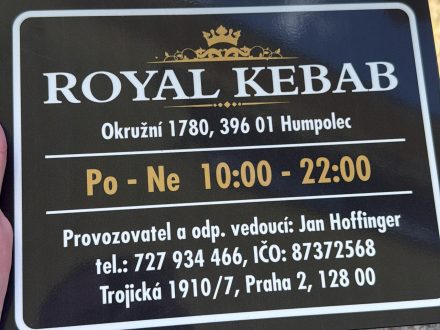 PIXEL reklama - bondová deska s polepem - tištěná samolepka s laminací - Royal Kebab