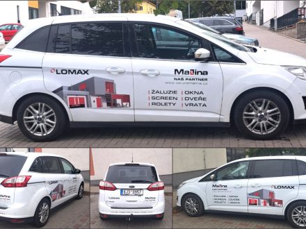 PIXEL reklama - tištěné polymerické samolepky s laminací, řezané samolepky ImagePerfect - polep vozu - Malina - Lomax