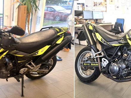 PIXEL reklama - instalace samolepek na motorku