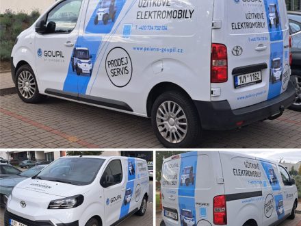 PIXEL reklama - tištěné polymerické samolepky s laminací, řezané samolepky ImagePerfect - polep vozu - Eurogreen - Goupil