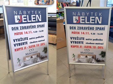 PIXEL reklama - reklamní stojan s klaprámem - áčko - vložený VFT banner bez ok