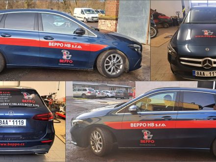 PIXEL reklama - polep vozu BEPPO HB - kombinace řezaných a tišěných samolepek