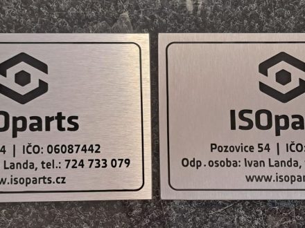 PIXEL reklama - broušený bond s polepem - tištěná samolepka s laminací - ISOparts