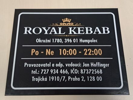 PIXEL reklama - bondová deska s polepem - tištěná samolepka s laminací - Kebab Humpolec