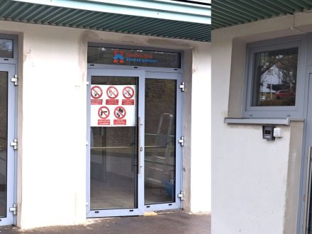 PIXEL reklama - Brodská sportovní - polep oken - řezané samolepky