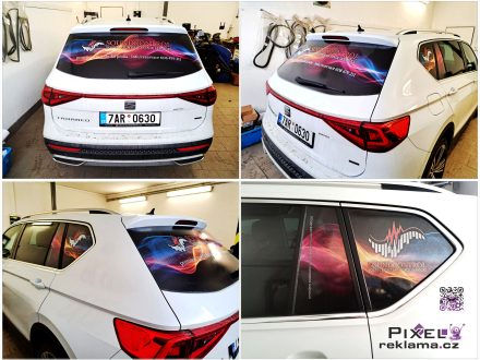 PIXEL reklama - další přírůstek do rodiny polepených vozů - použitý materiál - fólie OneWayVision s laminací - SoundControl s.r.o