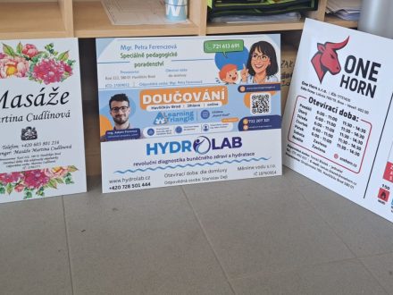 PIXEL reklama - bondová deska s polepem - tištěná samolepka s laminací - Cudlínová