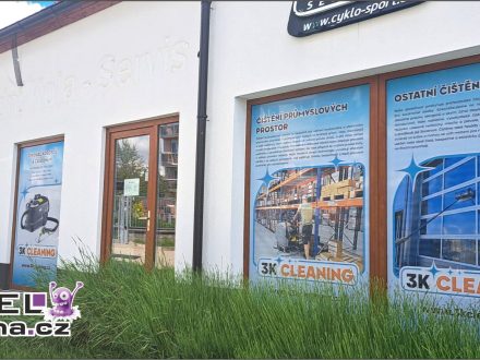 PIXEL reklama - 3K Cleaning - polep oken - děrovaná sam. OWV