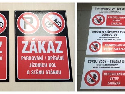 PIXEL reklama - bondové cedulky s polepem - samolepka VFT ext. s UV laminací